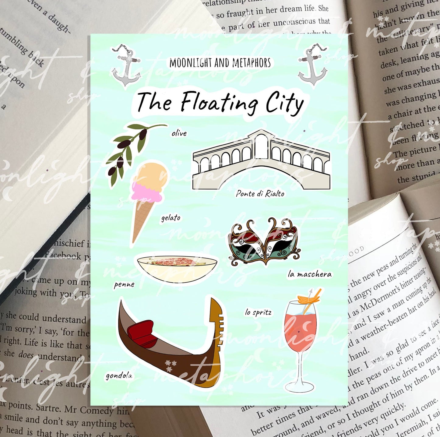 Venice, The Floating City Sticker Sheet | For Travel Journals, Scrapbooks, Laptops, Bullet Journals, Planners and More